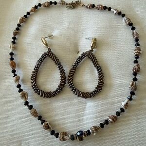 Bali Elegant Brown and Black Beaded Jewelry Set